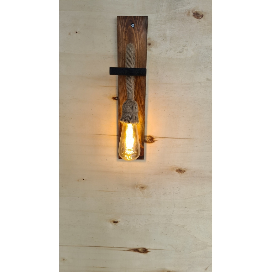 Aplique de parede AHSAP 1xE27/40W/230V pinho nogueira