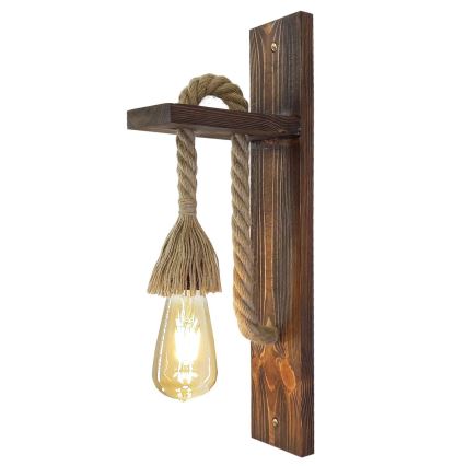 Aplique de parede AHSAP 1xE27/40W/230V pinho nogueira