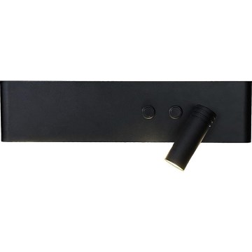 Aplique de parede com spot LED RESORT LED/10W/230V + LED/3W, preto, direito