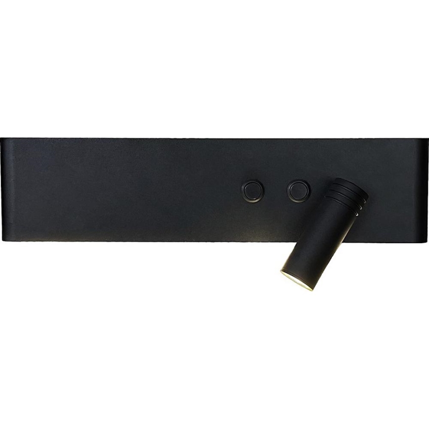 Aplique de parede com spot LED RESORT LED/10W/230V + LED/3W, preto, direito