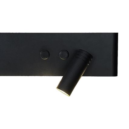 Aplique de parede com spot LED RESORT LED/10W/230V + LED/3W, preto, direito