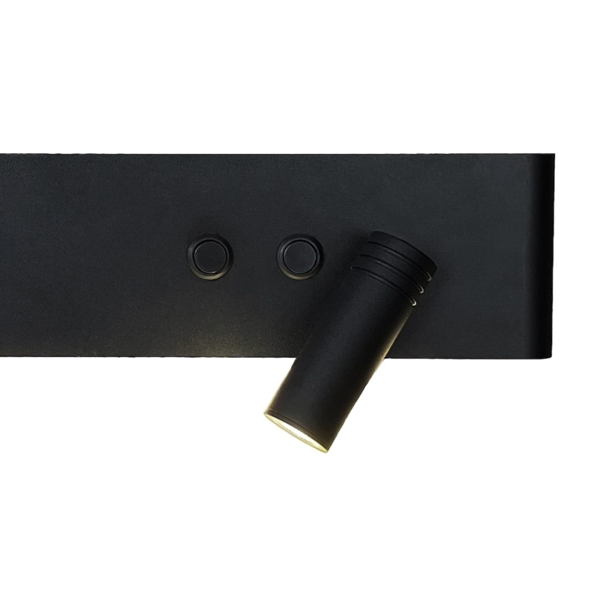 Aplique de parede com spot LED RESORT LED/10W/230V + LED/3W, preto, direito