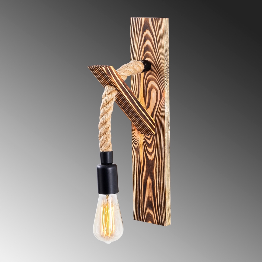 Aplique de parede EREBOS 1xE27/40W/230V castanho