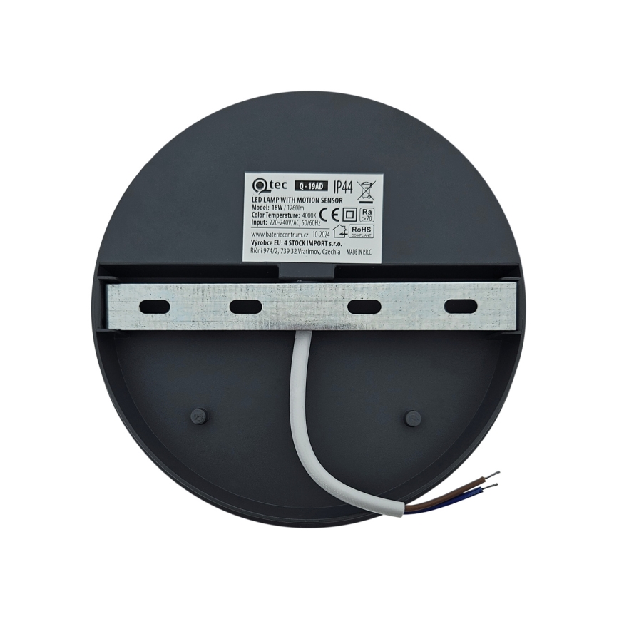 Aplique de parede exterior LED com sensor de movimento LED/18W/230V IP44 branco