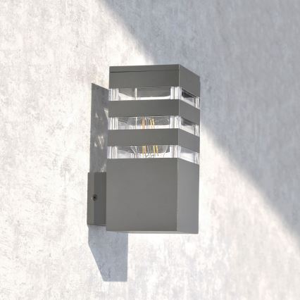 Aplique de parede exterior LED RGBW dimerizável TEKSAS 1xE27/12W/230V 2700-6500K Wi-Fi IP44 antracite