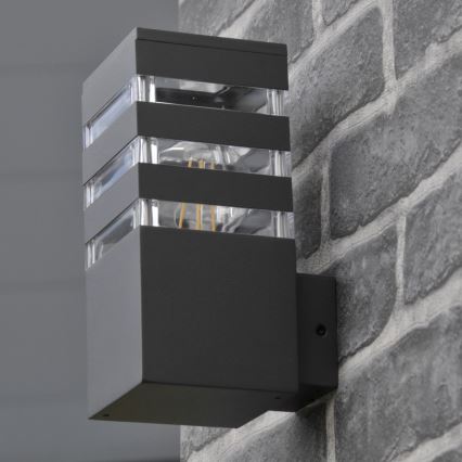 Aplique de parede exterior LED RGBW dimerizável TEKSAS 1xE27/12W/230V 2700-6500K Wi-Fi IP44 antracite