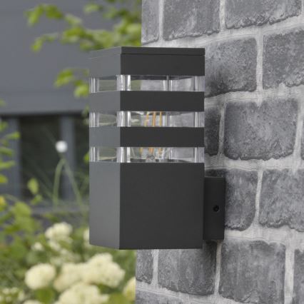 Aplique de parede exterior LED RGBW dimerizável TEKSAS 1xE27/12W/230V 2700-6500K Wi-Fi IP44 antracite