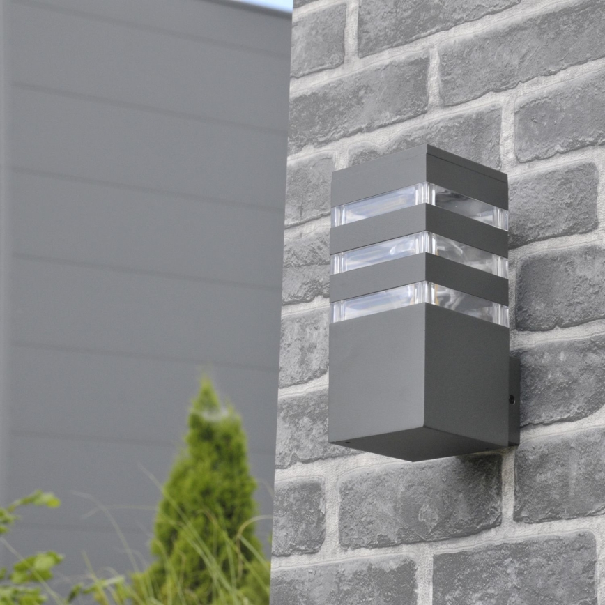 Aplique de parede exterior LED RGBW dimerizável TEKSAS 1xE27/12W/230V 2700-6500K Wi-Fi IP44 antracite