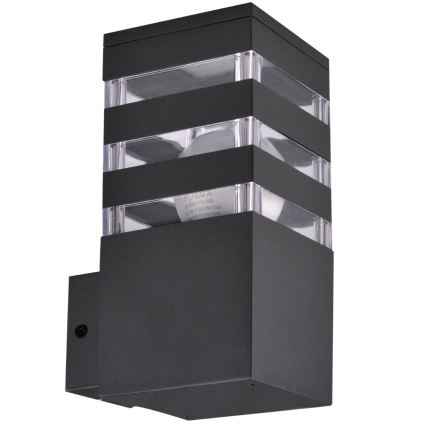 Aplique de parede exterior LED RGBW dimerizável TEKSAS 1xE27/12W/230V 2700-6500K Wi-Fi IP44 antracite