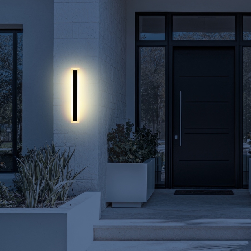 Aplique de parede exterior LED WOW/20W/230V 3000/4000/6500K 60 cm IP54 preto