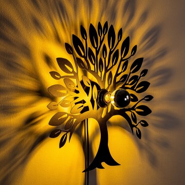 Aplique de parede HEART TREE 1xE27/40W/230V preto