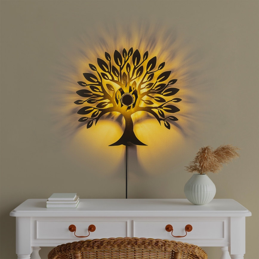 Aplique de parede HEART TREE 1xE27/40W/230V preto