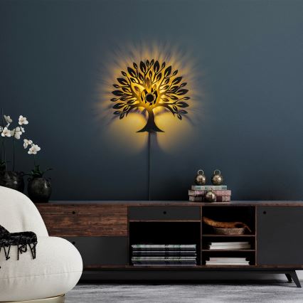 Aplique de parede HEART TREE 1xE27/40W/230V preto