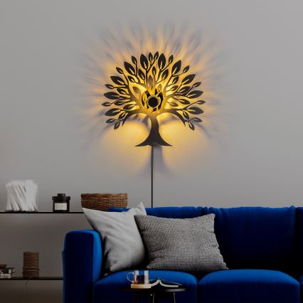 Aplique de parede HEART TREE 1xE27/40W/230V preto