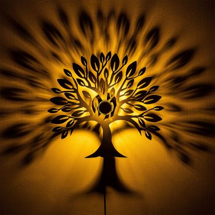 Aplique de parede HEART TREE 1xE27/40W/230V preto