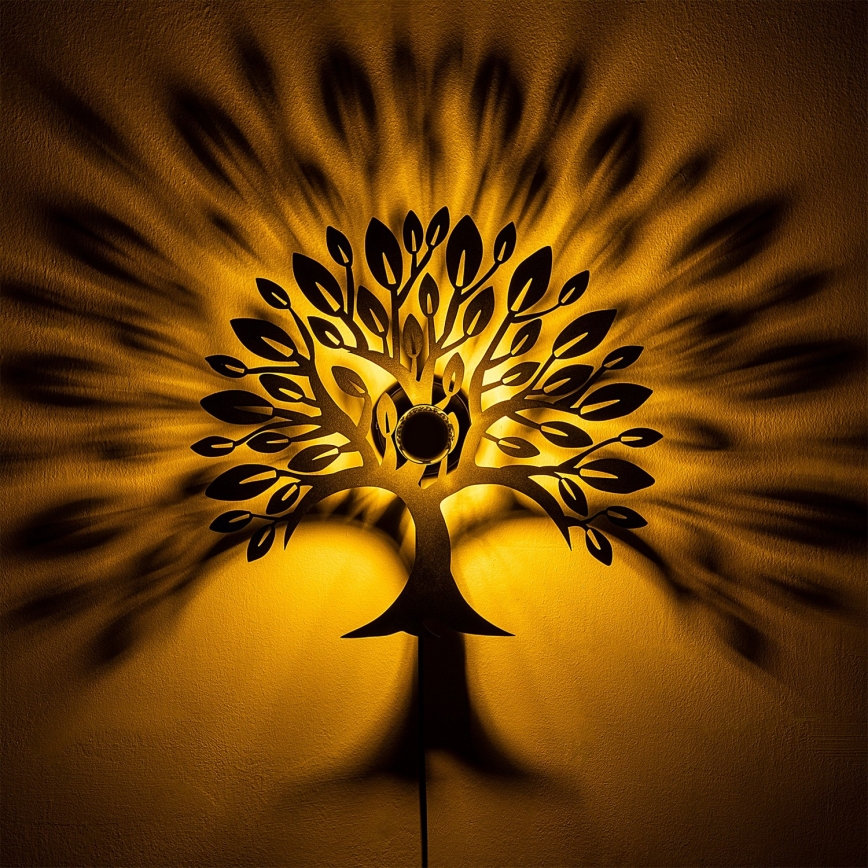 Aplique de parede HEART TREE 1xE27/40W/230V preto