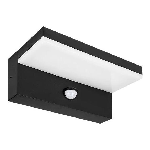 Aplique de parede LED para exterior com sensor HESTIO LED/9W/230V 4000K IP44 preto