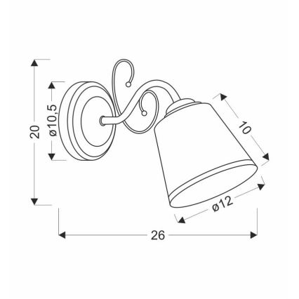 Aplique de parede LOSANNA 1xE14/40W/230V latão