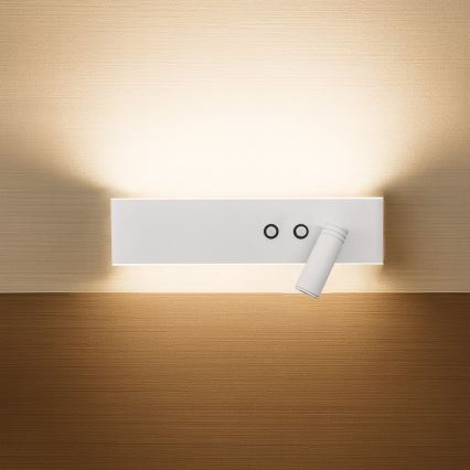 Aplique de parede orientável LED RESORT LED/10W/230V + LED/3W, branco, lado direito