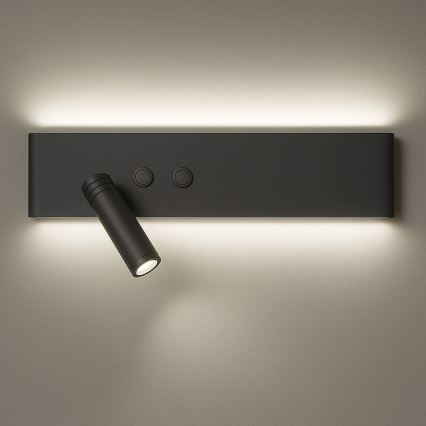 Aplique de parede orientável RESORT LED/10W/230V + LED/3W, preto, esquerdo
