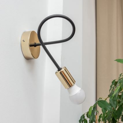 Aplique de parede OXFORD 1xE27/15W/230V dourado/preto
