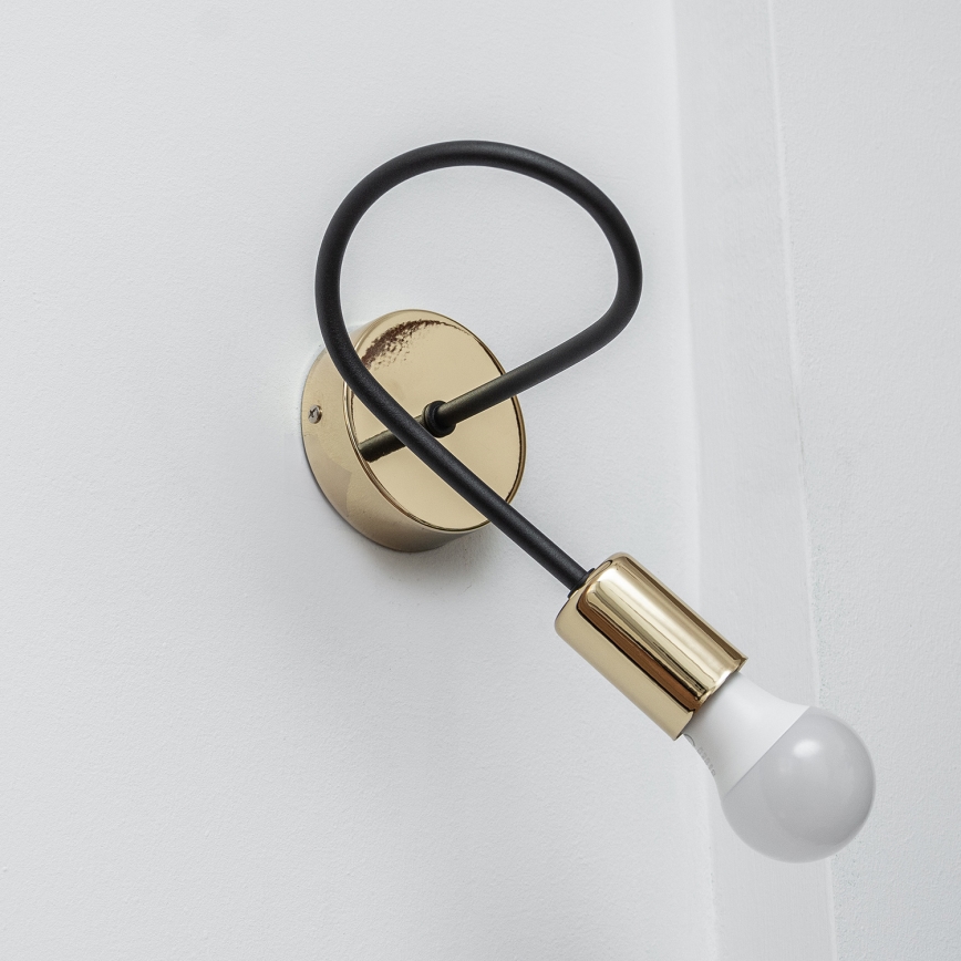 Aplique de parede OXFORD 1xE27/15W/230V dourado/preto