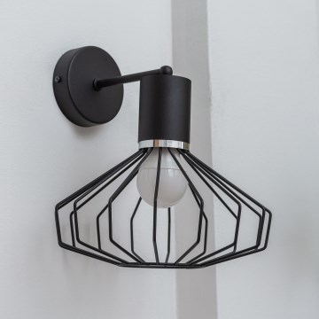 Aplique de parede SOLANO 1xE27/15W/230V preto/cromado brilhante