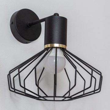 Aplique de parede SOLANO 1xE27/15W/230V preto/dourado