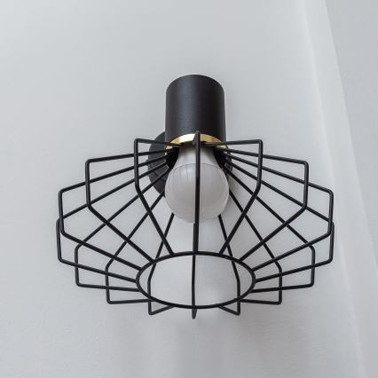 Aplique de parede SOLANO 1xE27/15W/230V preto/dourado