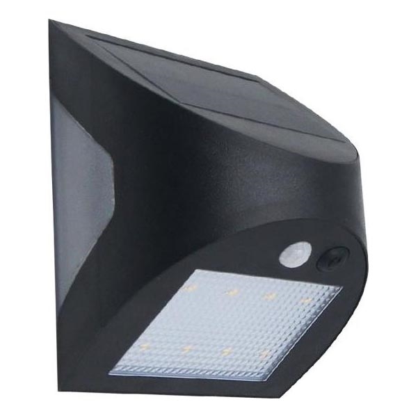 Aplique de parede solar com sensor LED/3W/3,7V 3000/4000K 1200 mAh IP54 preto