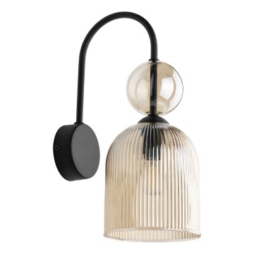 Aplique de parede SOPHIA 1xE14/10W/230V preto/bege fumê