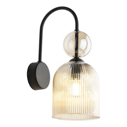 Aplique de parede SOPHIA 1xE14/10W/230V preto/bege fumê