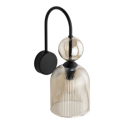Aplique de parede SOPHIA 1xE14/10W/230V preto/bege fumê