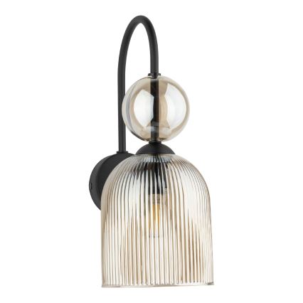 Aplique de parede SOPHIA 1xE14/10W/230V preto/bege fumê