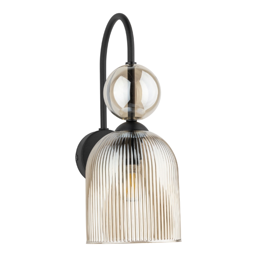 Aplique de parede SOPHIA 1xE14/10W/230V preto/bege fumê