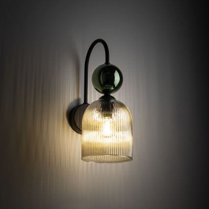 Aplique de parede SOPHIA 1xE14/10W/230V preto/verde/bege fumê