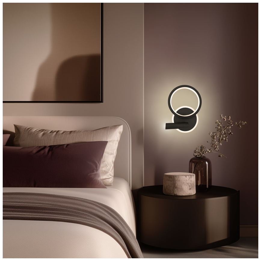 Aplique de parede spot LED MONET LED/16W/230V preto
