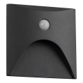 Aplique LED para escadas com sensor de movimento e crepuscular EXIN LED/2,5W/230V 4000K IP65 antracite quadrado