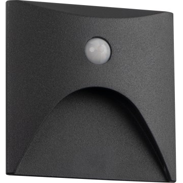 Aplique LED para escadas com sensor de movimento e crepuscular EXIN LED/2,5W/230V 4000K IP65 antracite quadrado