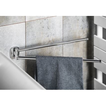 Aqualine - Cabide de parede giratório para toalhas RUMBA 45 cm cromado brilhante