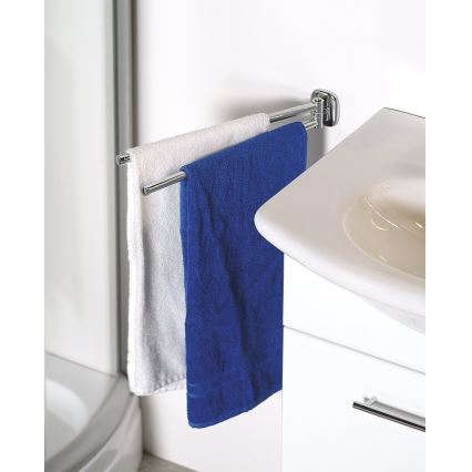 Aqualine - Cabide de parede giratório para toalhas RUMBA 45 cm cromado brilhante