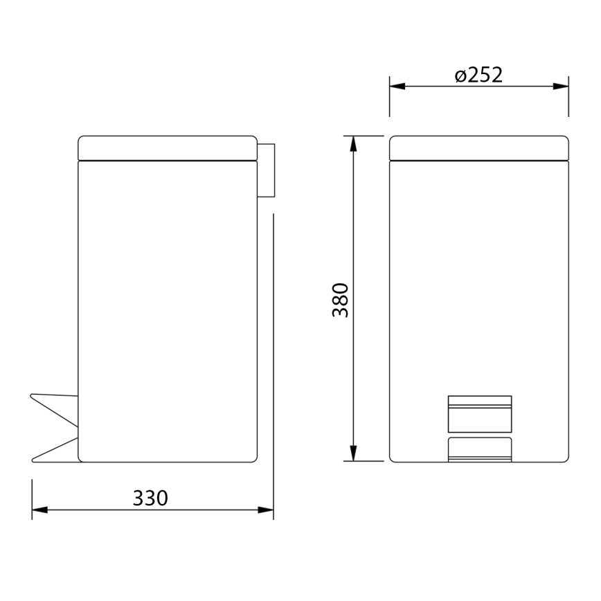 Aqualine - Caixote do lixo SIMPLE LINE 12 l polido aço inoxidável