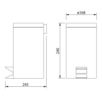 Aqualine - Caixote do lixo SIMPLE LINE 3 l branco mate