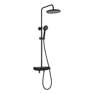 Aqualine - Conjunto de chuveiro com torneira e mini-torneira adicional FARRAO mate preto