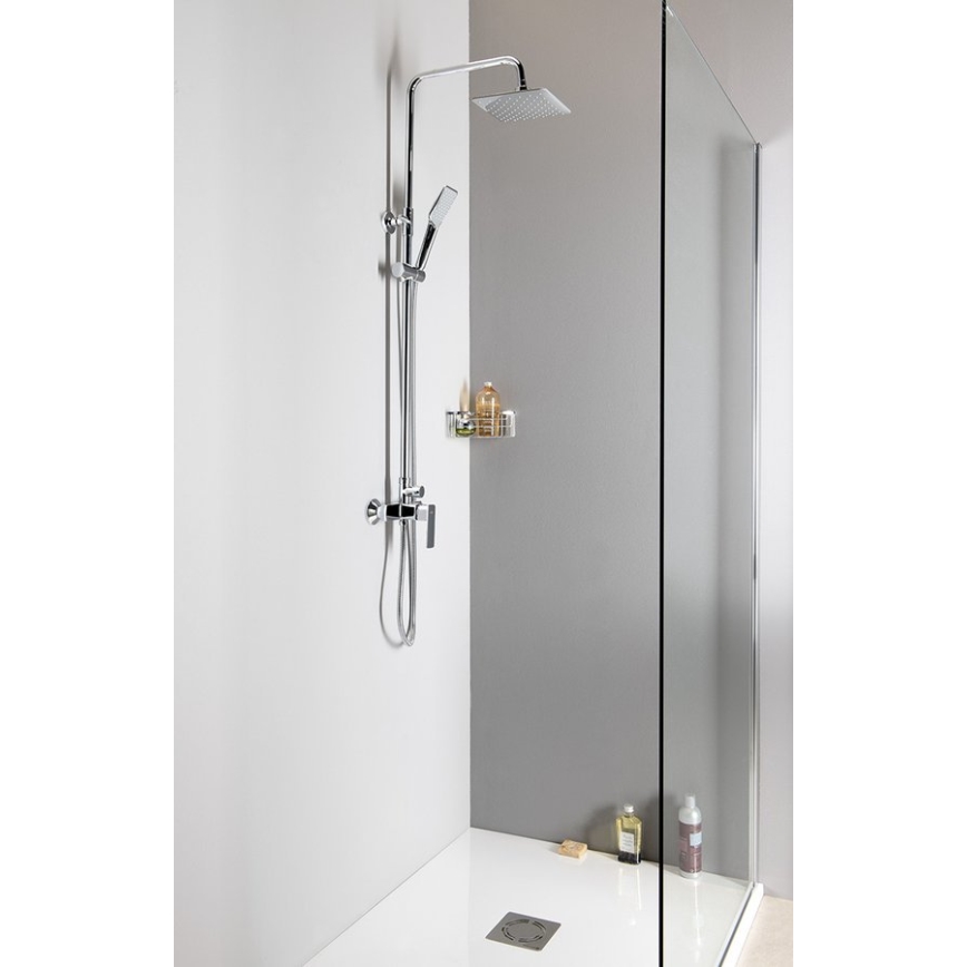 Aqualine - Conjunto de chuveiro com torneira FACTOR cromado brilhante