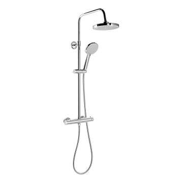 Aqualine - Conjunto de chuveiro com torneira termostática LIGA cromado brilhante