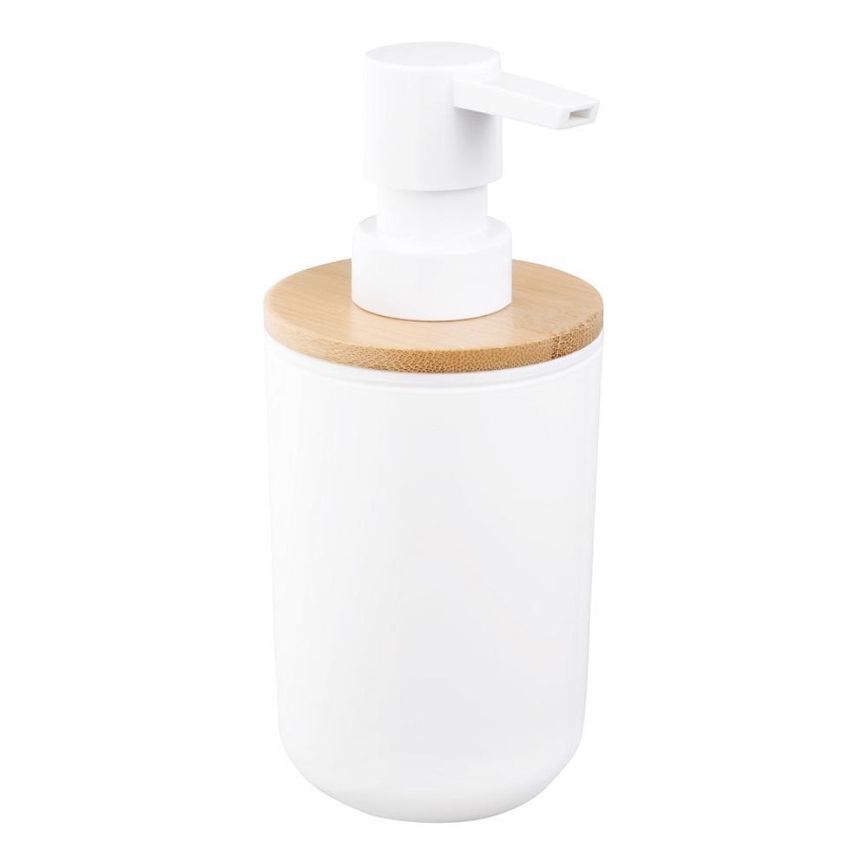 Aqualine - Dispensador de sabão SNOW 350 mm branco/bambu