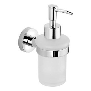 Aqualine - Distribuidor de sabão para parede SAMBA 150 mm leitoso copo/cromado brilhante