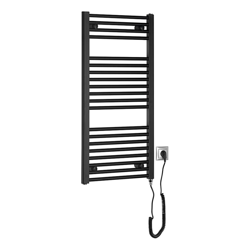 Aqualine - Radiador elétrico para casa de banho DIRECT-E 300W/230V 96 cm mate preto direito