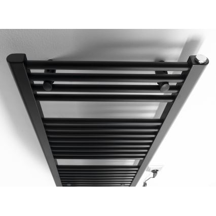 Aqualine - Radiador elétrico para casa de banho DIRECT-E 300W/230V 96 cm mate preto direito